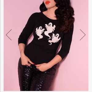 Vixen by Micheline Pitt, Glow in the Dark Ghosts top, black and white